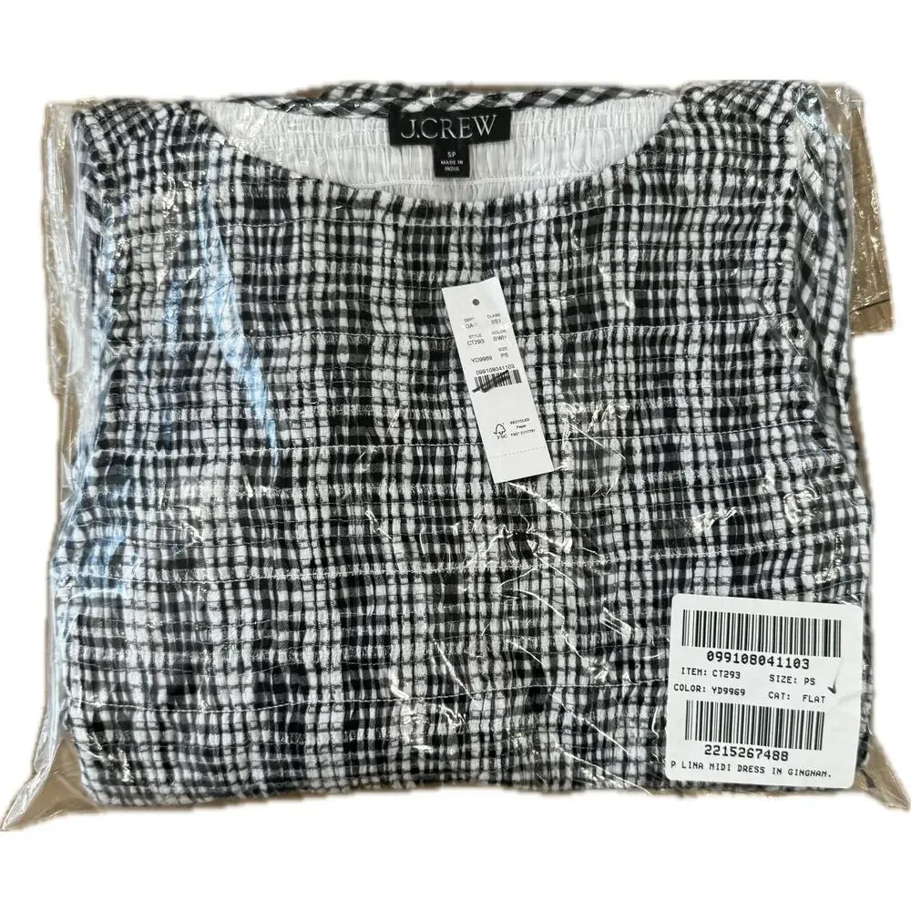 J.Crew Lina midi dress in gingham PS